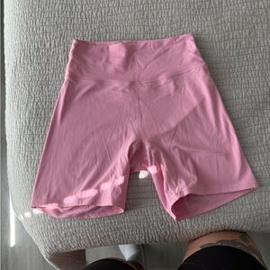 Aoxjox Trinity Workout Biker Shorts pink prisma no front seam 6 inch
